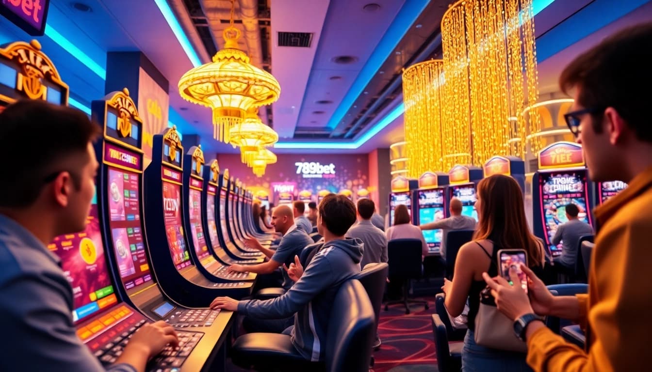 Engaging atmosphere of players enjoying games at 789bet's online casino.