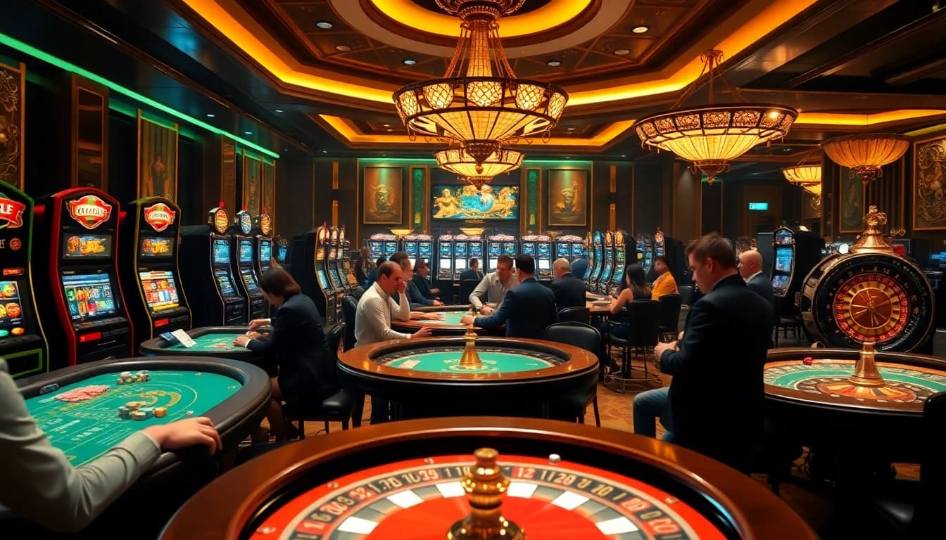 Enjoying a thrilling game at az888.fubol casino with vibrant poker tables and engaging players.