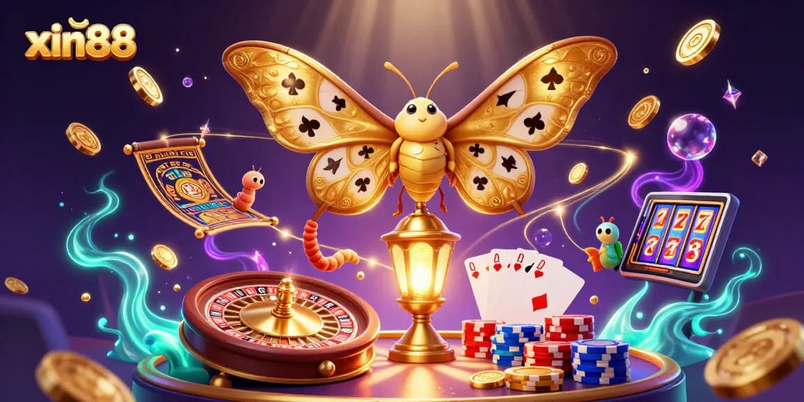 Play casino games and enjoy thrilling wins with xin88's vibrant and detailed 3D casino illustration