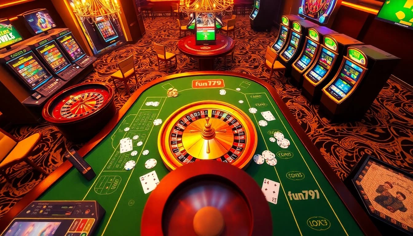 Experience the excitement of online casinos with fun79, featuring dynamic gaming elements and vibrant visuals.