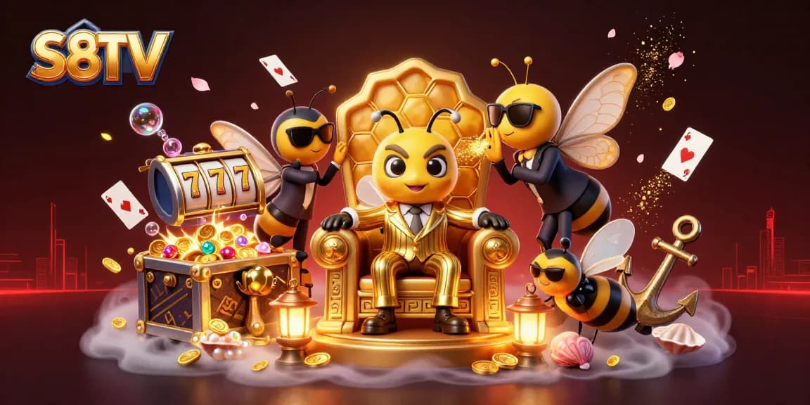 Experience winning strategies on S8TV with a vibrant gambling scene of a bumblebee mob boss.