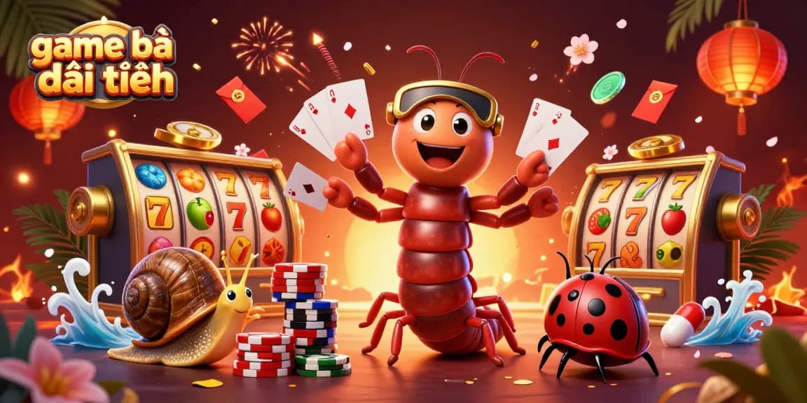 Engage in dynamic game bài đổi thưởng visuals with lively characters and exciting casino elements.