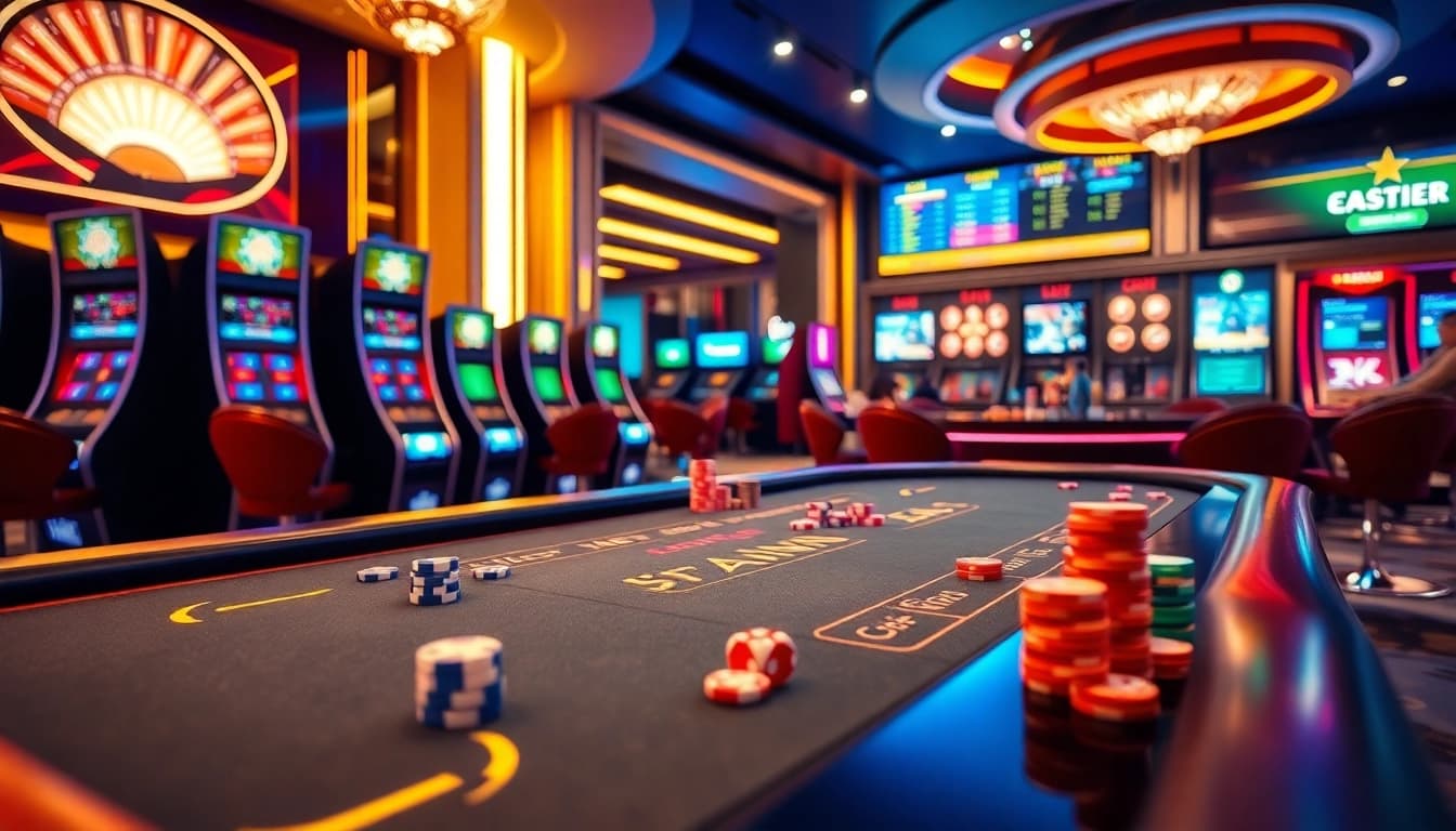 Exciting Tài Xỉu MD5 game experience with vibrant chips and dynamic gameplay in a luxurious casino.