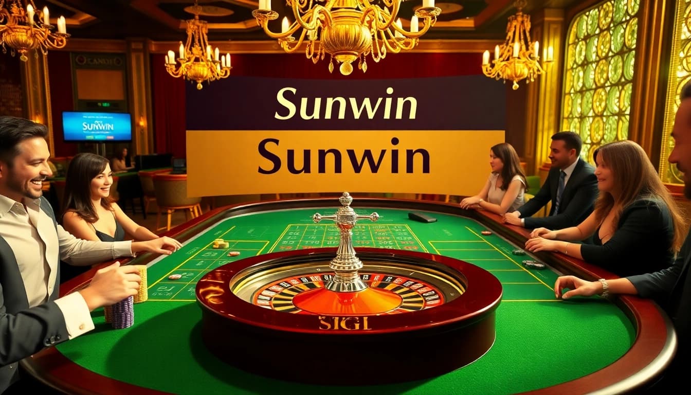 Players engaging with the sunwin roulette table, highlighting the thrill of gambling.