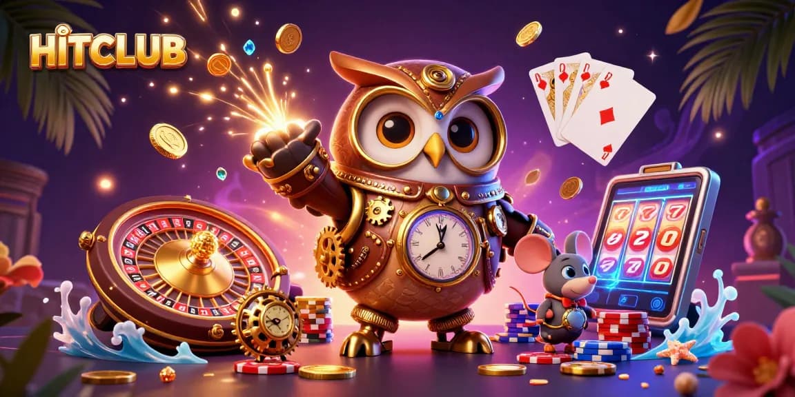 Engage with HITCLUB's gaming experience showcasing futuristic elements and rich casino themes.
