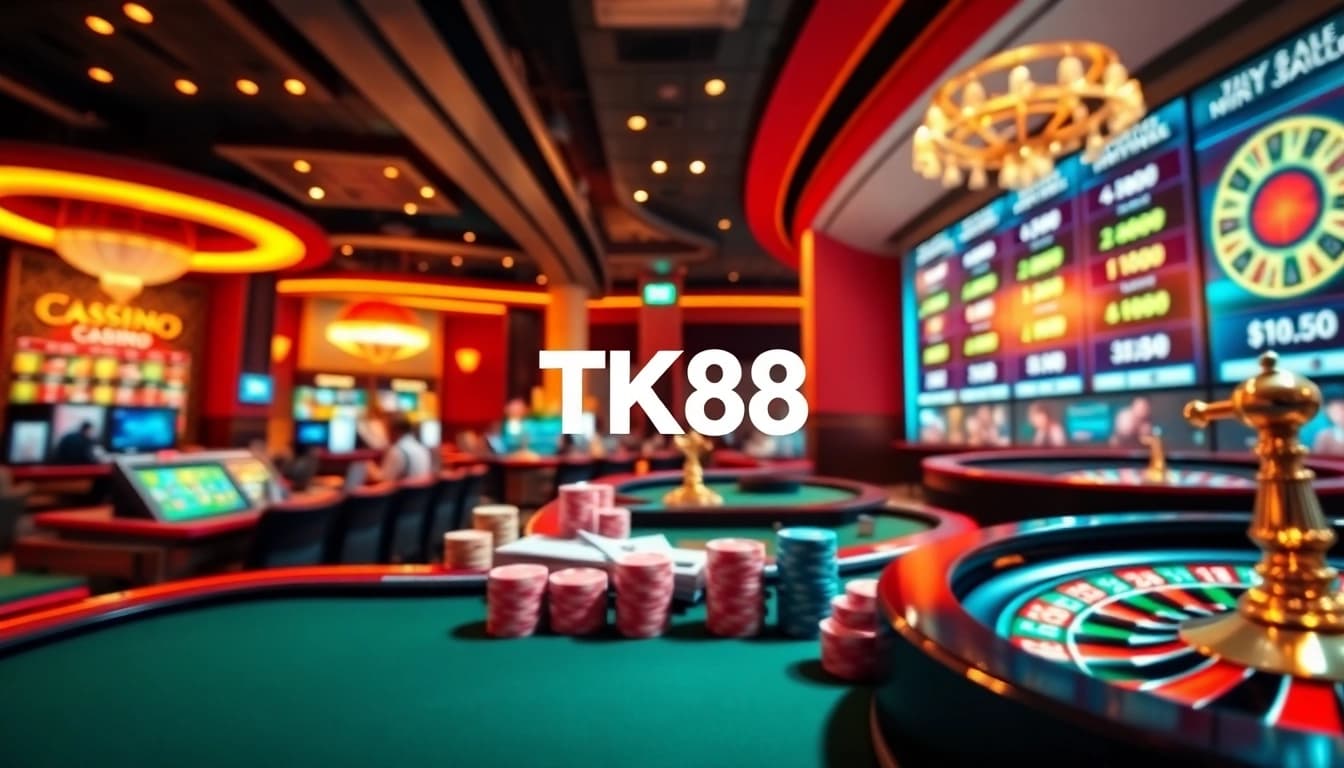 Experience the excitement of TK88 online casino with dynamic gaming action and vibrant atmosphere.