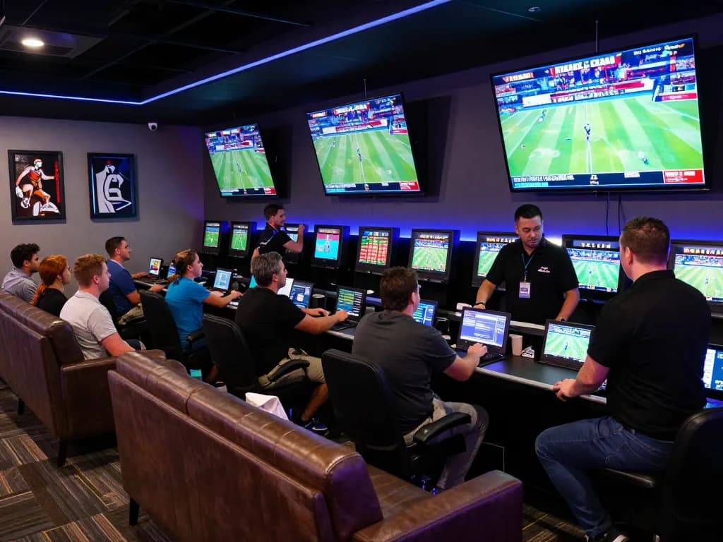 Place bets on exciting live sports events at a modern sportsbook featuring keo nha cai with vibrant atmosphere