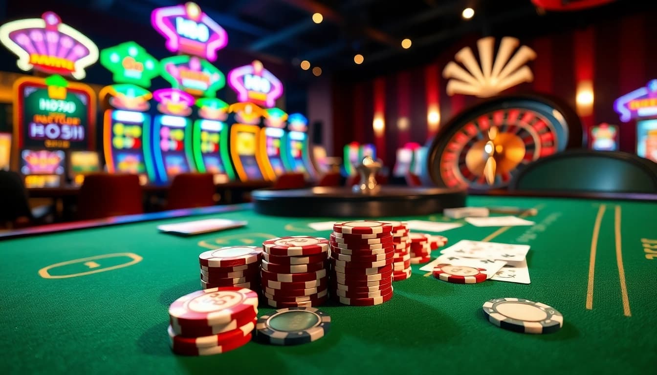 Experience thrilling action at HB88's casino with vibrant slots and engaging poker gameplay.