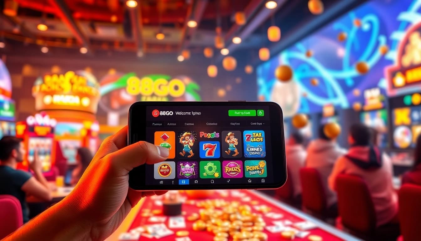 88GO dynamic gaming interface showcasing vibrant colors for an exciting user experience.
