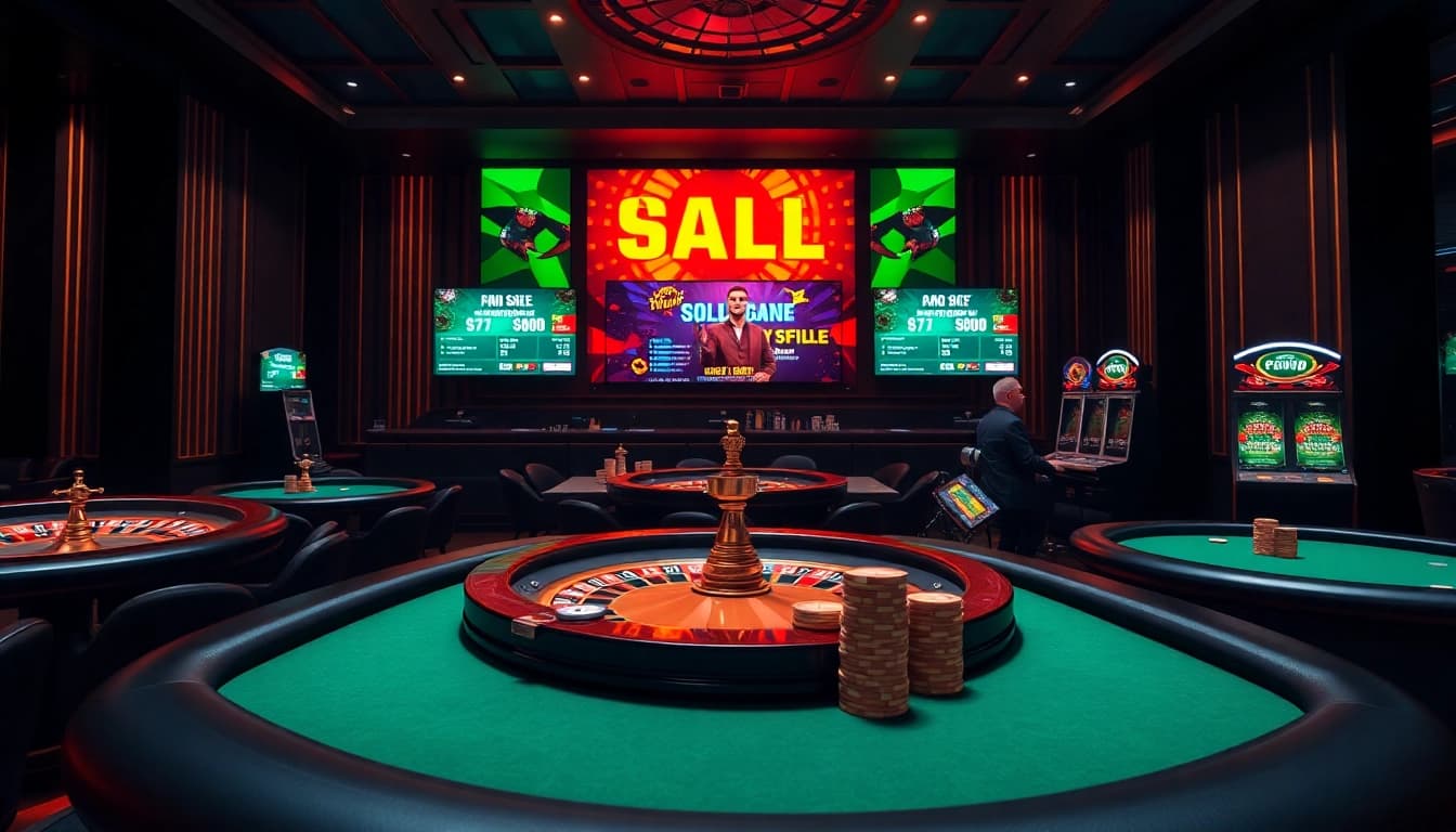 Experience the thrill at Cổng game HITCLUB with exciting gaming tables and vibrant roulette wheels.