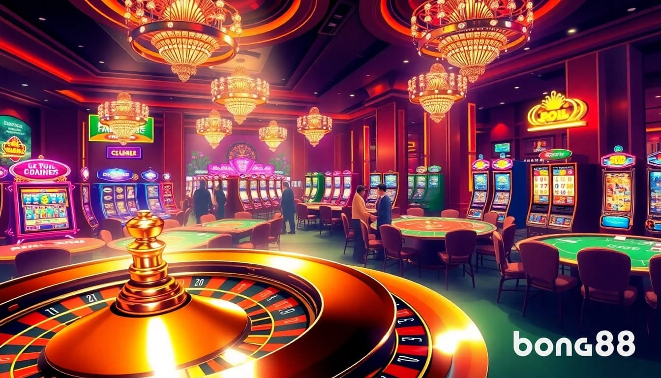 Celebrate victories at bong88 with vibrant casino tables and exciting gaming action.