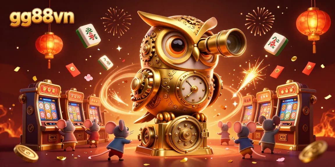 Experience excitement at gg88vn with a vibrant casino scene featuring unique characters and festive elements.