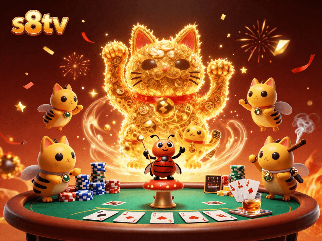 Experience luck and excitement with s8tv's vibrant casino scene full of interactive elements.