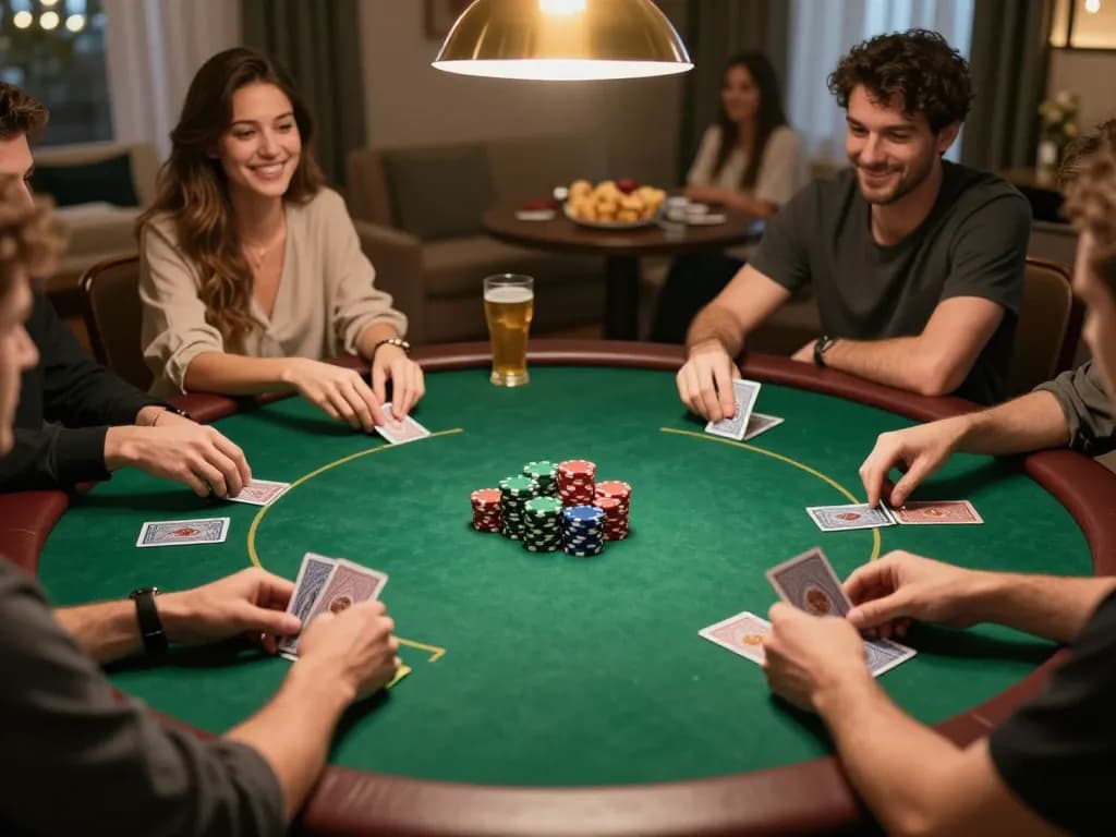 Players engaging in an exciting poker game during a home night, experiencing SC88 gaming atmosphere and strategy.
