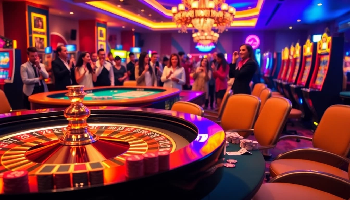 Action-packed casino scene featuring excitement with games at https://zx88.live/ for engaging gambling experiences.