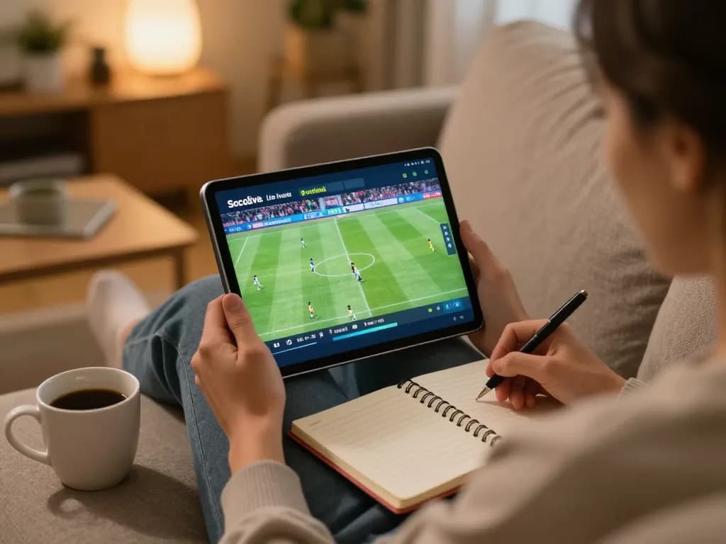 Socolive streaming live football, highlighting engaging online sports betting experience in a cozy home