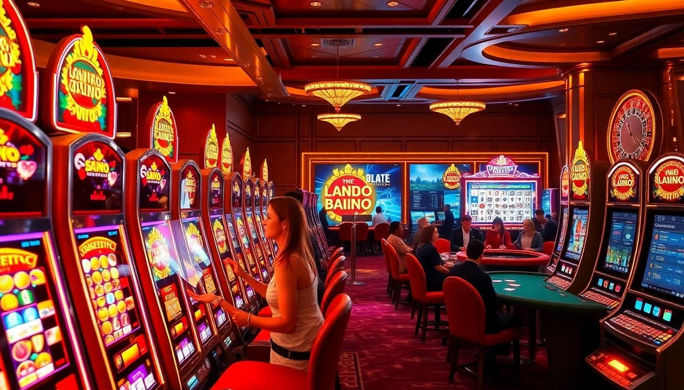 Players enjoy engaging with slot gacor machines in a luxurious casino environment.