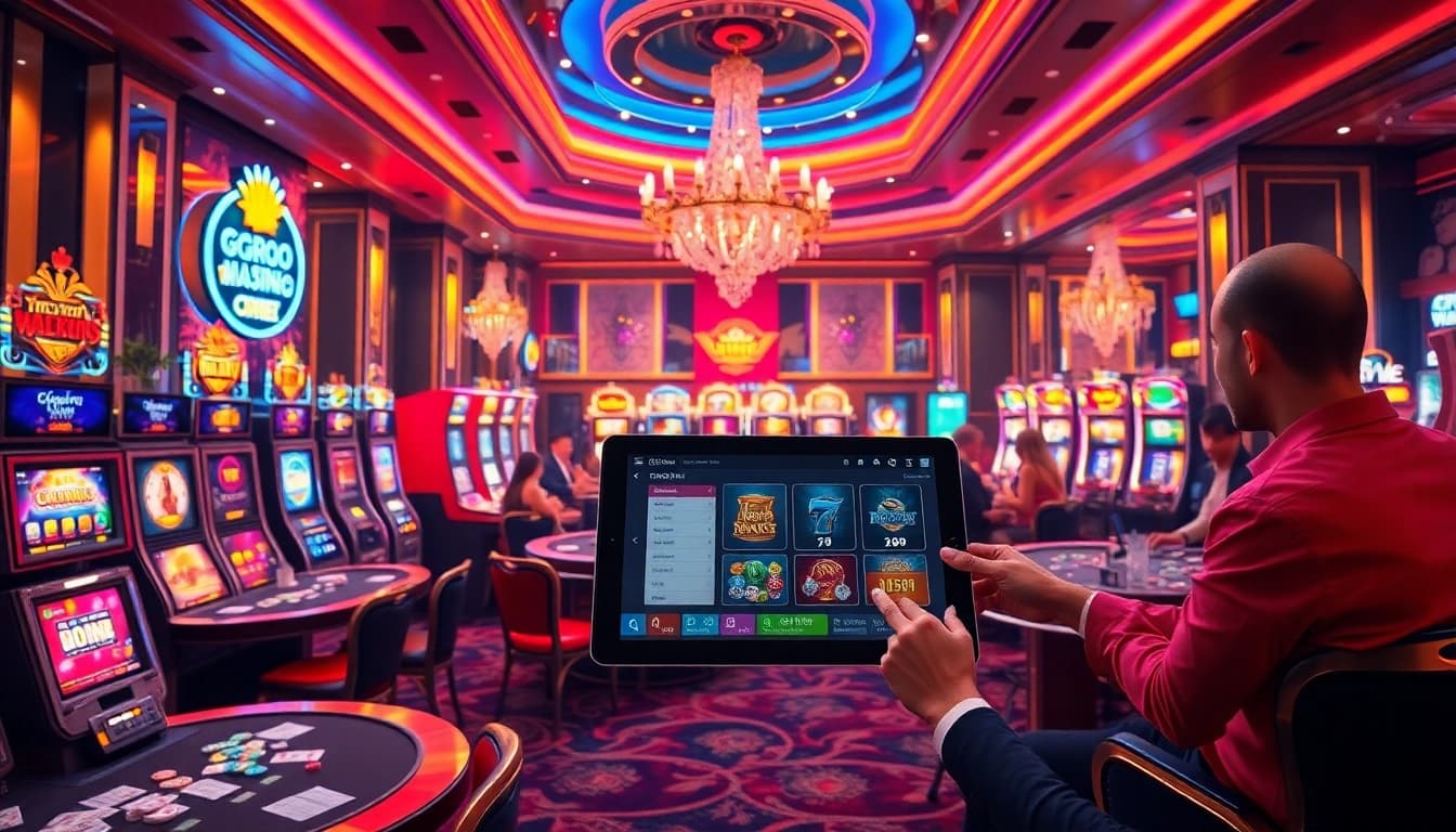 A thrilling gaming atmosphere at https://gg88.cn.com/ showcasing elegant casino tables and excited players.