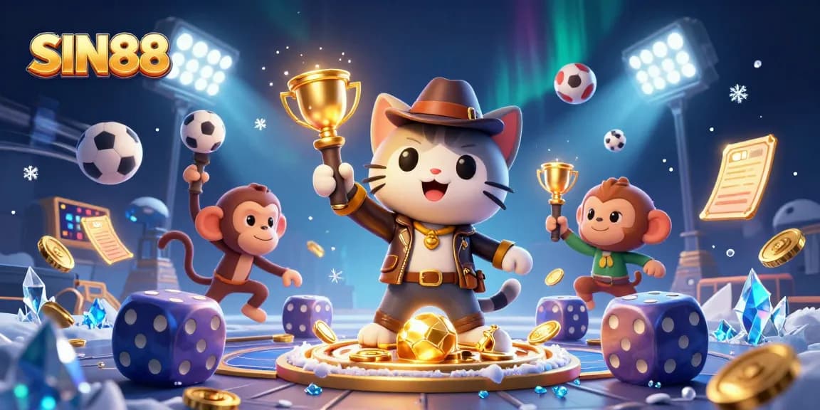 SIN88 delivers exciting casino adventures as an explorer cat uncovers treasures amidst dynamic gaming elements.