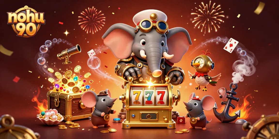 Experience thrilling jackpots at nohu 90 with a captivating steampunk casino scene and rewards.