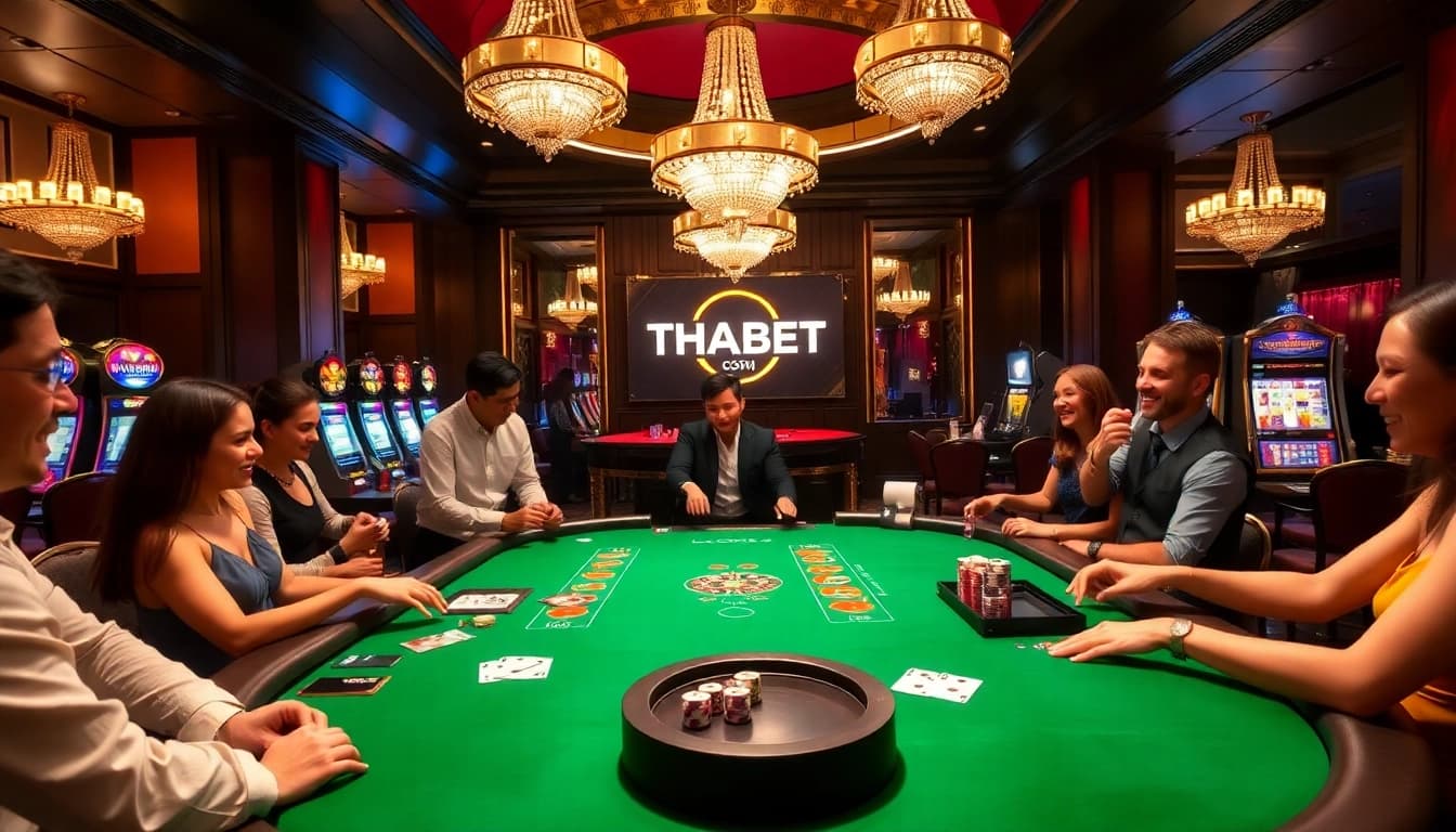 Players enjoying thrilling games at THABET casino, showcasing professionalism and excitement.