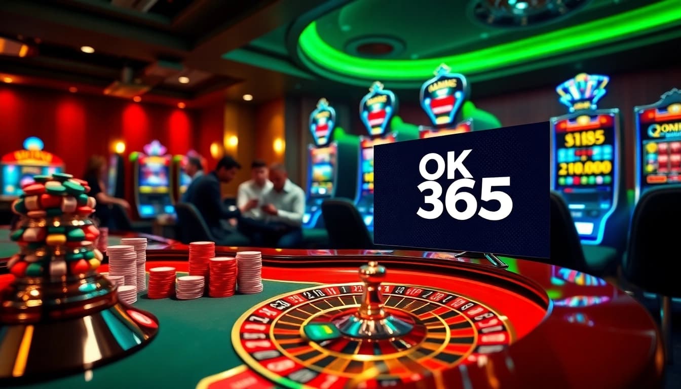 Experience thrilling gameplay at OK 365 with vibrant casino tables and exciting gaming action.