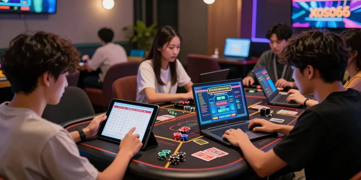 Exciting online gaming scene featuring friends engaging with https://xoso66.fitness/ while enjoying lottery and casino games.