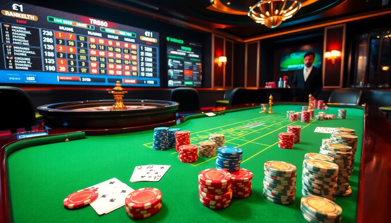 Experience thrilling gameplay at TR88 with vibrant poker chips and a luxurious casino atmosphere.