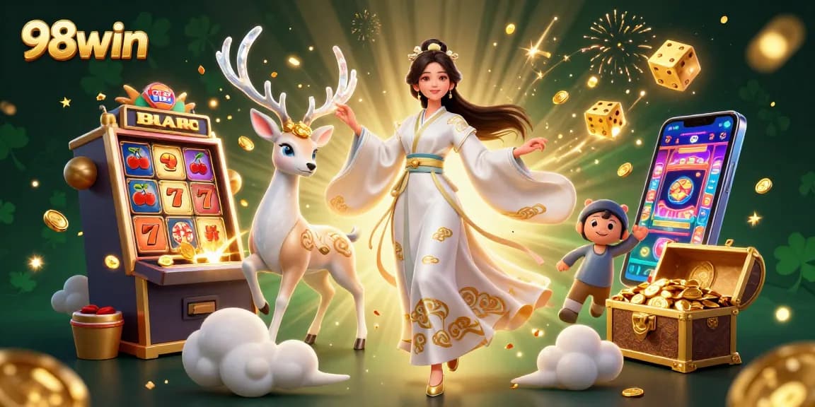 Experience thrilling jackpots at 98win with vibrant casino elements and classy visuals.