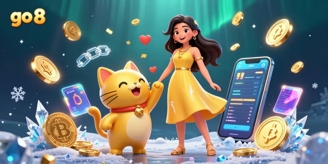 Experience thrilling action at go 8 casino with vibrant characters and animated golden coins.