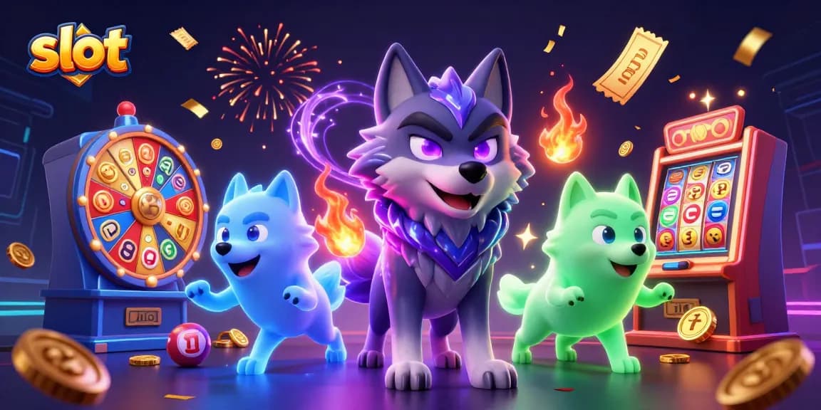 Experience thrilling slot gameplay with magical wolf characters amid colorful slot elements and jackpot excitement.