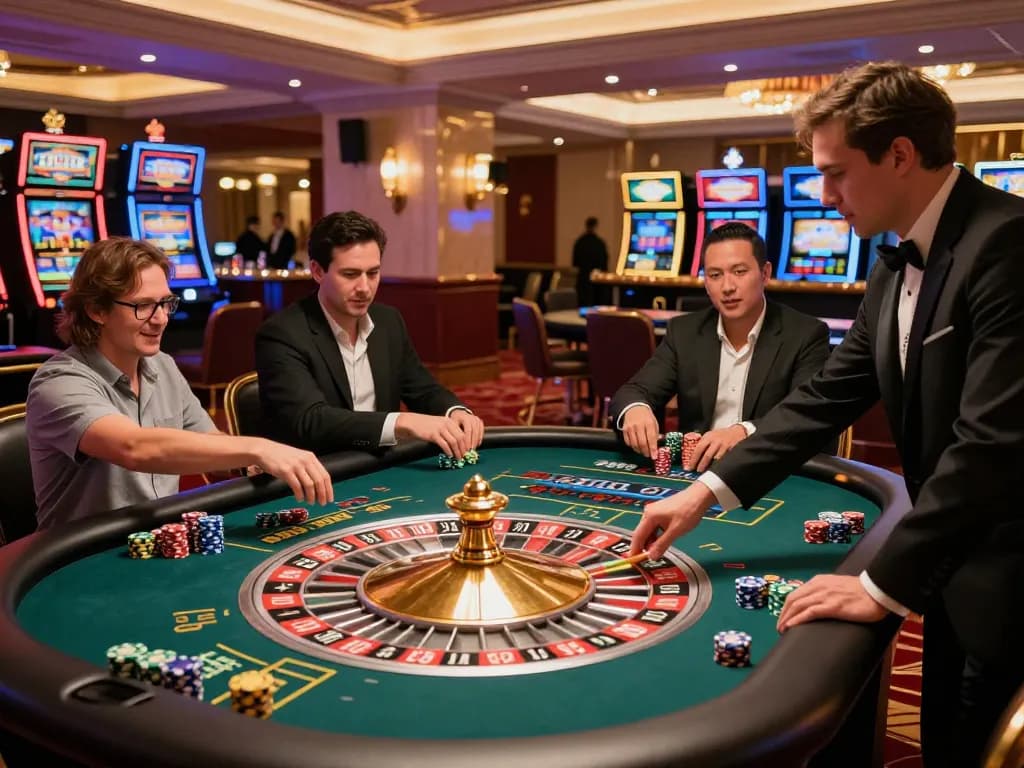 Players engaging in dynamic roulette gameplay at TR88's vibrant casino.