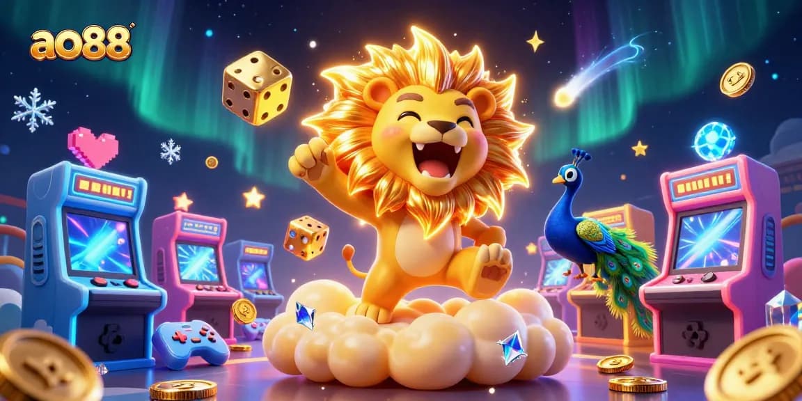 Experience the thrill of ao88 with vibrant casino illustrations showcasing slot games and dynamic characters.