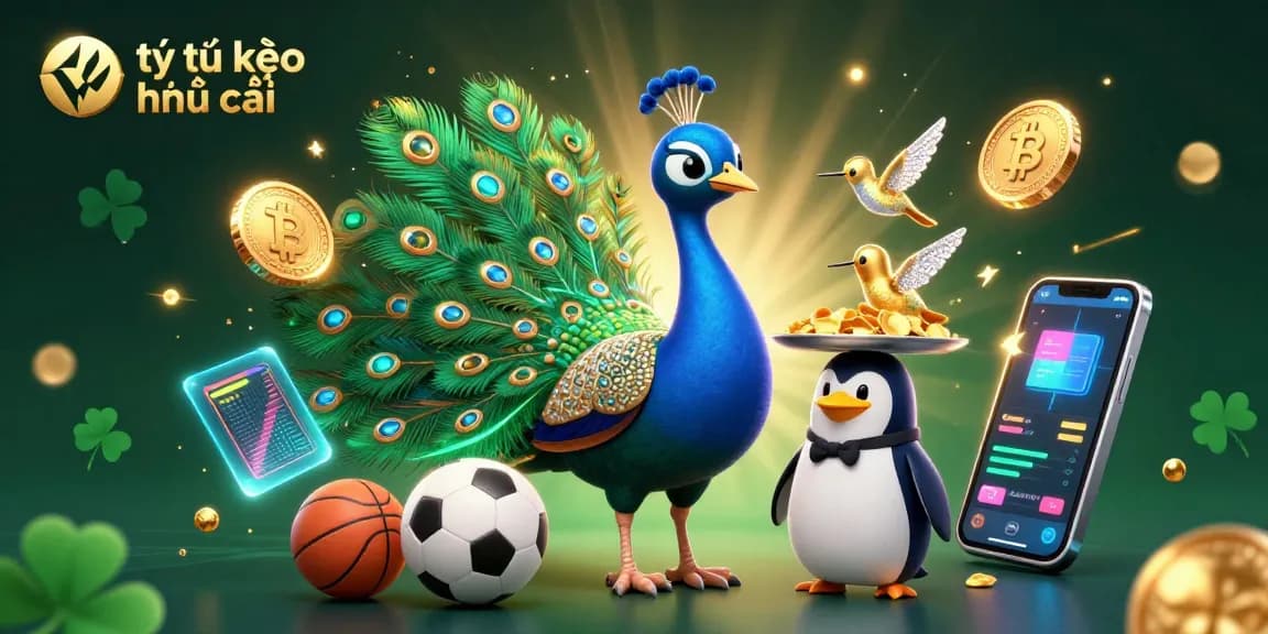 Engage in sports betting strategies with tỷ lệ kèo nhà cái showcased in a vibrant 3D casino scene.