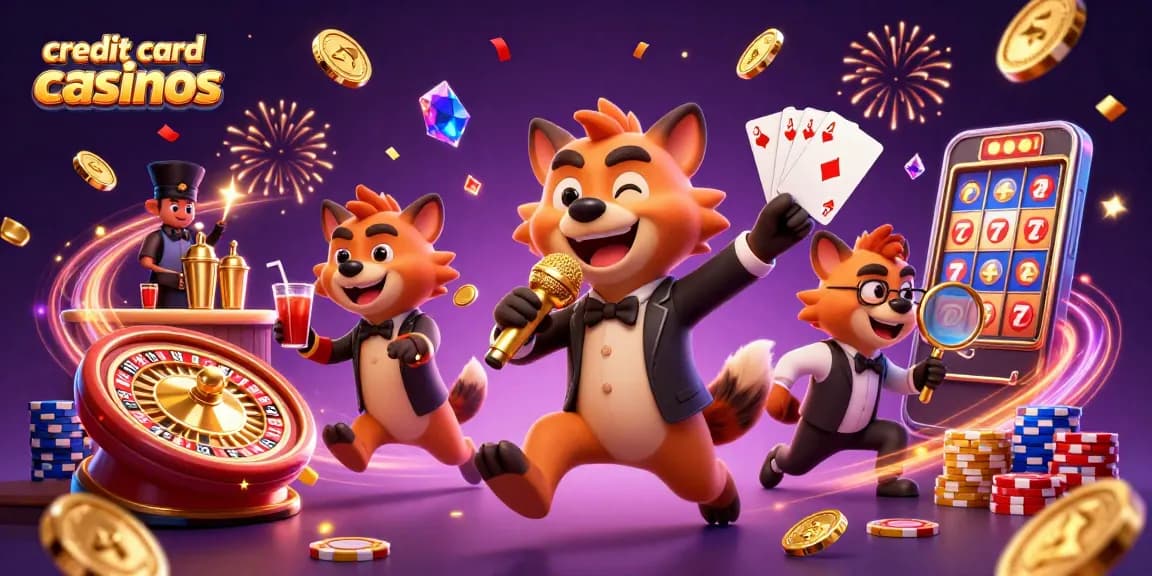 Enter the exciting world of credit card casinos with lively hyenas at a comedy casino club.