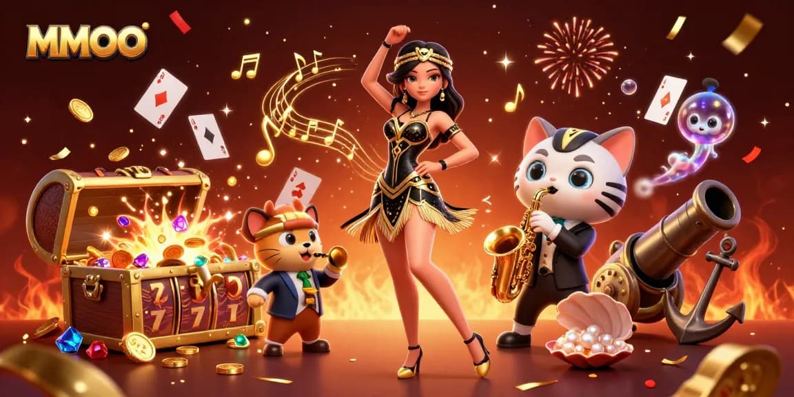 Engage with MMOO's vibrant casino scene, featuring lively characters and dynamic gambling elements.
