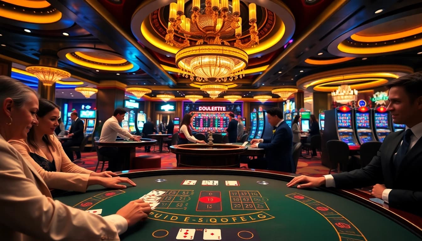 Engaged players enjoying blackjack at https://789p.directory/ casino in a luxurious setting.