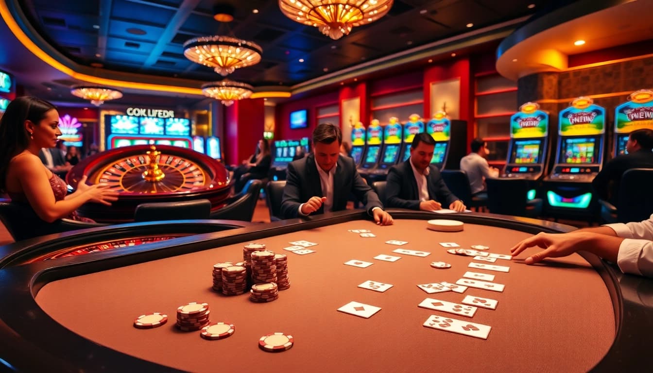 Experience thrilling action at https://thabethome.com/ with a lively casino scene filled with poker and roulette.