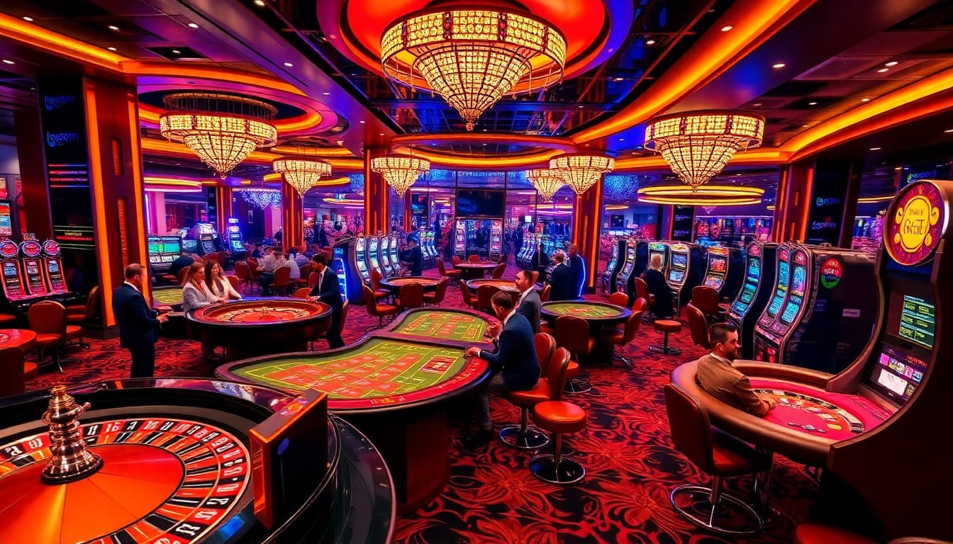 Experience high-energy gameplay at Hay881.com with vibrant casino visuals emphasizing poker and slot excitement.