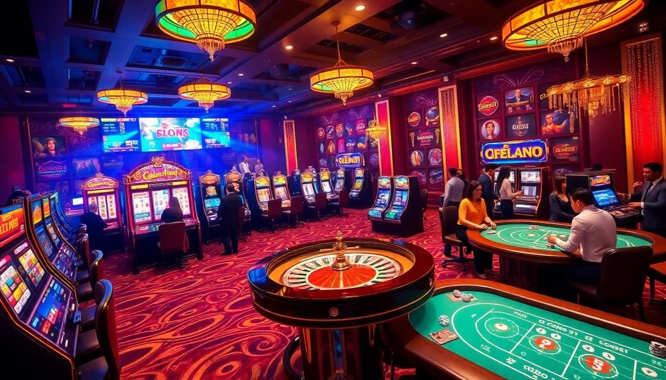 Engaging casino scene showcasing nhà cái u888 gaming tables and excitement.