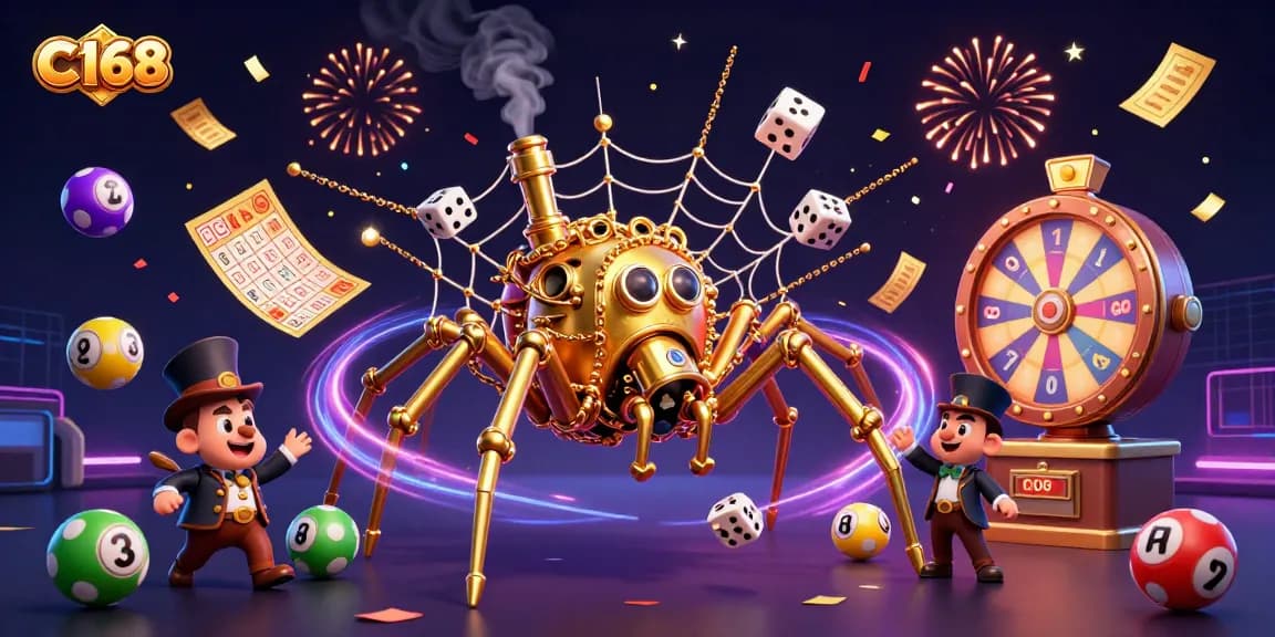 Engage with C168's vibrant gambling experience, featuring a dynamic casino scene.
