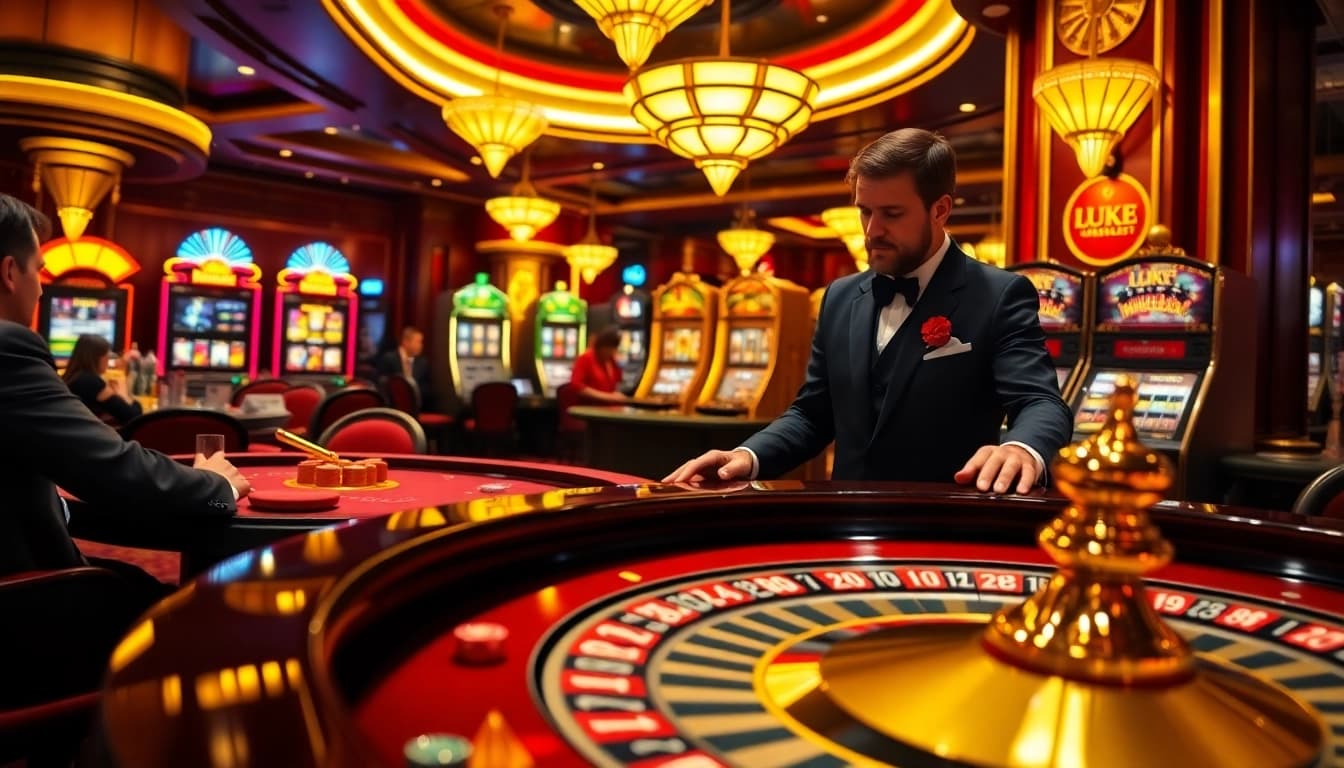 Players strategizing at a high-stakes roulette table at luck8 casino.