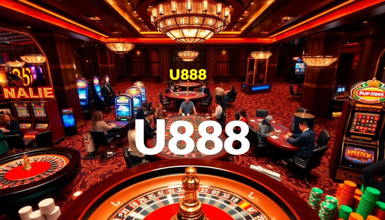 Experience the thrill at U888 Casino with dynamic gaming tables and vibrant atmosphere.