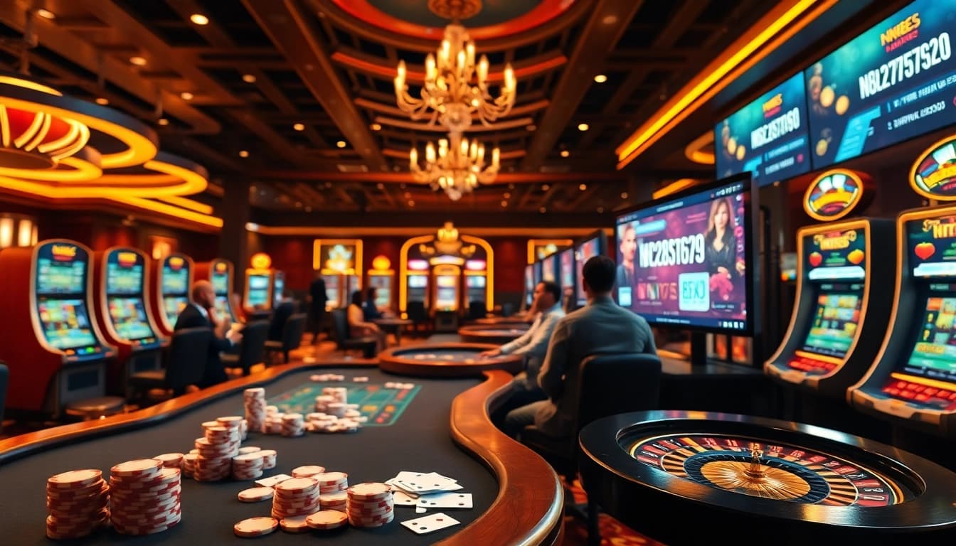 Engaging high-stakes gameplay at https://nk88zz.bio/ showcasing vibrant casino elements and thrilling atmosphere.