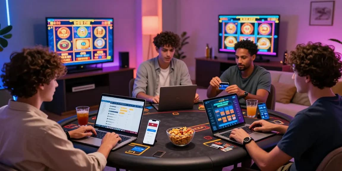 Players enjoying casinos that accept credit cards in a vibrant home setup, highlighting diverse gaming experiences and social interaction.