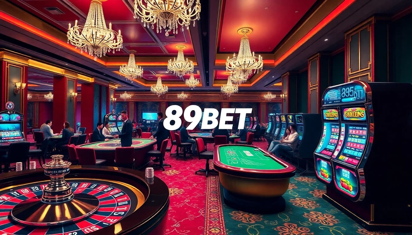 Experience the excitement of gambling at 89BET with vibrant casino games and a luxurious atmosphere.