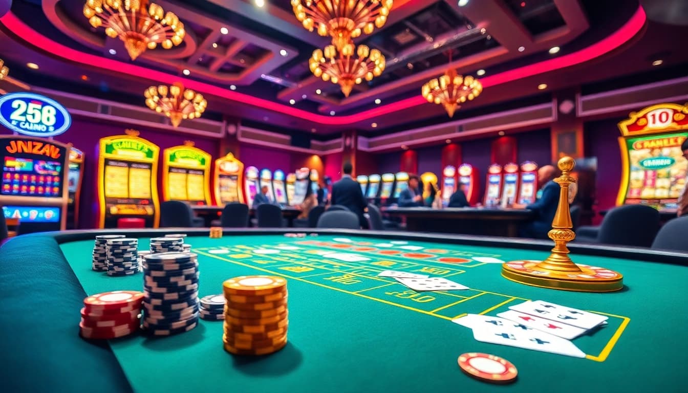 High-stakes gaming at KP88 COM casino with vibrant tables and exciting atmosphere
