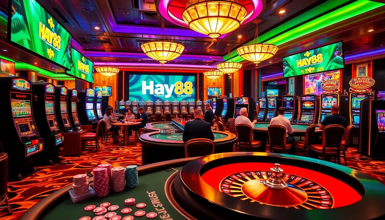 Experience excitement at hay88-teamala.us.com with vibrant casino gaming tables and lively players.