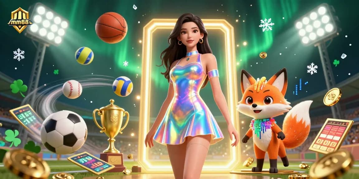 Experience thrilling gameplay at mm88 with a vibrant scene showcasing a futuristic woman and colorful characters in an engaging online casino setting.