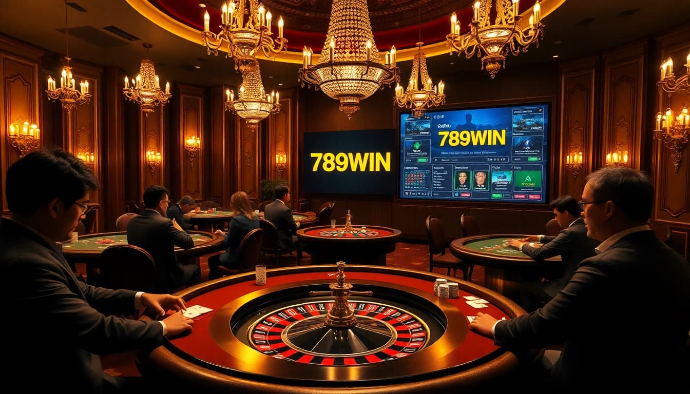 Experience the thrill of 789WIN with exciting gameplay at a luxurious casino table.